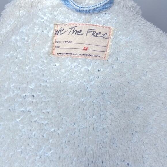 Free People Sherpa Fleeced Twisted Heart Cozy Denim Jacket size Medium - Picture 11 of 15